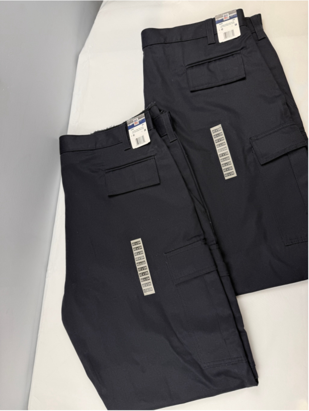 BIG BILL Black Cargo Pants Raw Hem 6-pocket design lot of 2 Men Size 42